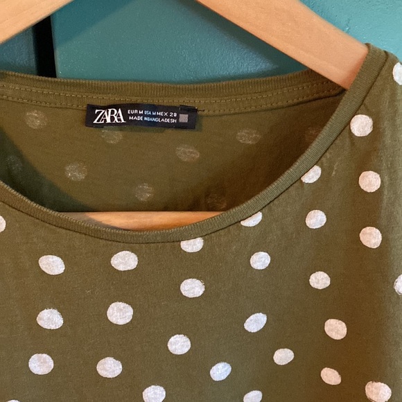 Olive green zara tee - Picture 2 of 3